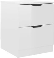 SHUMEE High gloss white bedside table 40 × 40 × 50 cm chipboard, 326735 - Night Stand