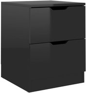 SHUMEE Noční stolek černý s vysokým leskem 40 × 40 × 50 cm dřevotříska, 326737 - Noční stolek