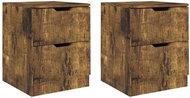 SHUMEE Bedside tables 2 pcs smoked oak 40 × 40 × 50 cm chipboard, 326740 - Night Stand