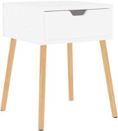 SHUMEE Nočný stolík biely s vysokým leskom 40 × 40 × 56 cm drevotrieska , 326807 - Nočný stolík