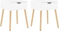 SHUMEE Nočné stolíky 2 ks biele s vysokým leskom 40 × 40 × 56 cm drevotrieska, 326808 - Nočný stolík