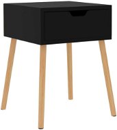 SHUMEE Nočný stolík čierny s vysokým leskom 40 × 40 × 56 cm drevotrieska, 326809 - Nočný stolík