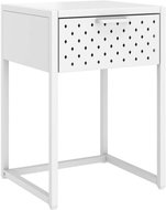 SHUMEE Noční stolek bílý 38 × 35 × 54 cm ocel, 335887 - Night Stand