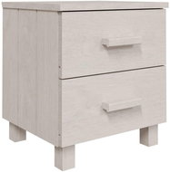 SHUMEE Noční stolek bílý 40 × 35 × 44,5 cm masivní borové dřevo, 340405 - Night Stand
