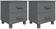 SHUMEE Noční stolky 2 ks tmavě šedé 40 × 35 × 44,5 cm masivní borové dřevo, 340410 - Noční stolek