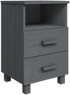 SHUMEE Noční stolek tmavě šedý 40 × 35 × 62 cm masivní borové dřevo, 340414 - Noční stolek