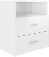 SHUMEE Nočný stolík biely s vysokým leskom 50 × 32 × 60 cm, 803284 - Nočný stolík