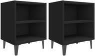 SHUMEE Noční stolky s kovovými nohami 2 ks černé 40 × 30 × 50 cm, 805800 - Night Stand