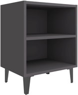 SHUMEE Noční stolek s kovovými nohami šedý 40 × 30 × 50 cm, 805801 - Noční stolek