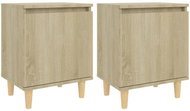 SHUMEE Noční stolky s dřevěnými nohami 2 ks dub sonoma 40 × 30 × 50 cm, 805822 - Noční stolek