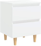 SHUMEE Noční stolek s nohami z masivní borovice bílý 40 × 35 × 50 cm, 805851 - Noční stolek