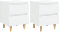 Nočný stolík SHUMEE Nočné stolíky s nohami z borovice 2 ks biele 40 × 35 × 50 cm, 805852 - Noční stolek