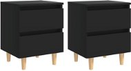 Noční stolek SHUMEE Noční stolky s nohami z borovice 2 ks černé 40 × 35 × 50 cm, 805854 - Noční stolek