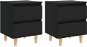 SHUMEE Nočné stolíky s nohami z borovice 2 ks čierne 40 × 35 × 50 cm, 805854 - Nočný stolík
