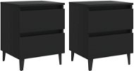 SHUMEE Nočné stolíky 2 ks čierne 40 × 35 × 50 cm drevotrieska, 805872 - Nočný stolík