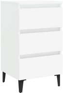 SHUMEE Nočný stolík s kovovými nohami biely 40 × 35 × 69 cm, 805905 - Nočný stolík