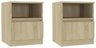 SHUMEE Bedside tables 2 pcs oak sonoma 40 × 40 × 50 cm chipboard, 806164 - Night Stand