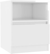 SHUMEE Noční stolek bílý s vysokým leskem 40 × 40 × 50 cm dřevotříska, 806169 - Night Stand