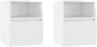 SHUMEE Noční stolky 2 ks bílé s vysokým leskem 40 × 40 × 50 cm dřevotříska, 806170 - Noční stolek