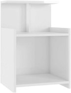 SHUMEE Noční stolek bílý s vysokým leskem 40 × 35 × 60 cm dřevotříska, 806187 - Noční stolek