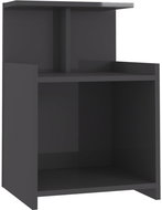 SHUMEE Noční stolek šedý s vysokým leskem 40 × 35 × 60 cm dřevotříska, 806191 - Night Stand