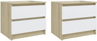 SHUMEE Noční stolky 2 ks bílé a dub sonoma 50 × 39 × 43,5 cm dřevotříska, 806204 - Noční stolek