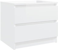 SHUMEE Noční stolek bílý s vysokým leskem 50 × 39 × 43,5 cm dřevotříska, 806205 - Night Stand
