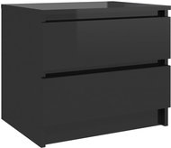 SHUMEE Noční stolek černý s vysokým leskem 50 × 39 × 43,5 cm dřevotříska, 806207 - Noční stolek