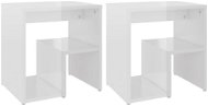 SHUMEE Nočné stolíky 2 ks biele s vysokým leskom 40 × 30 × 40 cm drevotrieska, 806341 - Nočný stolík