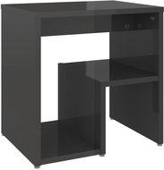 SHUMEE Noční stolek šedý s vysokým leskem 40 × 30 × 40 cm dřevotříska, 806344 - Noční stolek