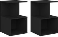 SHUMEE Noční stolky 2 ks černé 35 × 35 × 55 cm dřevotříska, 806349 - Night Stand