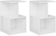 SHUMEE Nočné stolíky 2 ks biele vysoký lesk 35 × 35 × 55 cm drevotrieska, 806359 - Nočný stolík