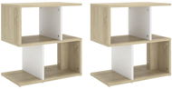SHUMEE Noční stolky 2 ks bílé a dub sonoma 50 × 30 × 51,5 cm dřevotříska, 806375 - Noční stolek