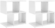 SHUMEE Noční stolky 2 ks bílé vysoký lesk 50 × 30 × 51,5 cm dřevotříska, 806377 - Noční stolek