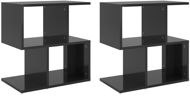 SHUMEE Noční stolky 2 ks černé vysoký lesk 50 × 30 × 51,5 cm dřevotříska, 806379 - Noční stolek