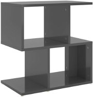 SHUMEE Noční stolek šedý s vysokým leskem 50 × 30 × 51,5 cm dřevotříska, 806380 - Noční stolek