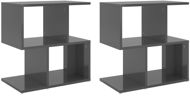 SHUMEE Noční stolky 2 ks šedé vysoký lesk 50 × 30 × 51,5 cm dřevotříska, 806381 - Noční stolek