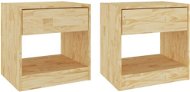 SHUMEE Noční stolky 2 ks 40 × 31 × 40 cm masivní borové dřevo, 808064 - Noční stolek