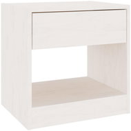 SHUMEE Noční stolek bílý 40 × 31 × 40 cm masivní borové dřevo, 808065 - Night Stand