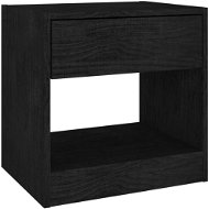 SHUMEE Noční stolek černý 40 × 31 × 40 cm masivní borové dřevo, 808071 - Noční stolek