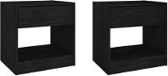 SHUMEE Noční stolky 2 ks černé 40 × 31 × 40 cm masivní borové dřevo, 808072 - Noční stolek