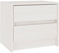 SHUMEE Noční stolek bílý 40 × 30,5 × 35,5 cm masivní borové dřevo, 808075 - Night Stand