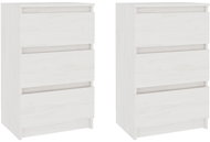 SHUMEE Noční stolky 2 ks bílé 40 × 29,5 × 64 cm masivní borové dřevo, 808086 - Noční stolek