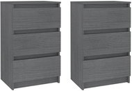 SHUMEE Noční stolky 2 ks šedé 40 × 29,5 × 64 cm masivní borové dřevo, 808088 - Noční stolek