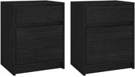SHUMEE Noční stolky 2 ks černé 40 × 31 × 50 cm masivní borovice, 808132 - Noční stolek