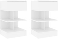 SHUMEE Bedside tables 2 pcs white 40 × 35 × 65 cm chipboard, 808649 - Night Stand