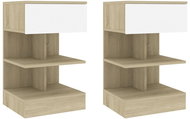 SHUMEE Noční stolky 2 ks bílé a dub sonoma 40 × 35 × 65 cm , 808659 - Night Stand