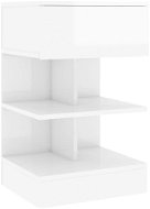 SHUMEE Noční stolek bílý s vysokým leskem 40 × 35 × 65 cm dřevotříska, 808660 - Noční stolek