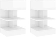 SHUMEE Nočné stolíky 2 ks biele s vysokým leskom 40 × 35 × 65 cm, 808661 - Nočný stolík