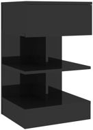 SHUMEE Noční stolek černý s vysokým leskem 40 × 35 × 65 cm dřevotříska, 808662 - Noční stolek